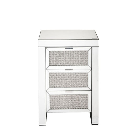 Lavina - Accent Table - Mirrored & Faux Diamonds