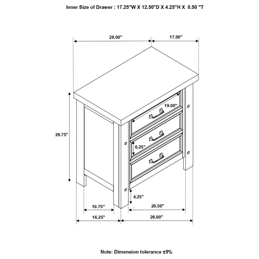 Barstow - Drawer Rectangular Nightstand - Brown