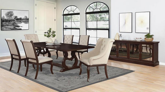 Brockway - Rectangular Trestle Dining Set - Brown