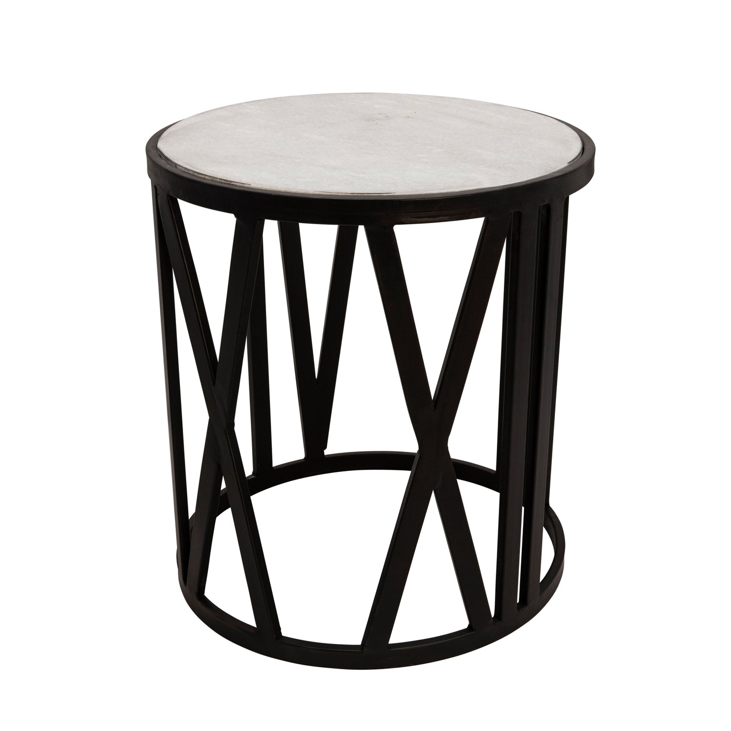 Round Side Table 19" - Black / White