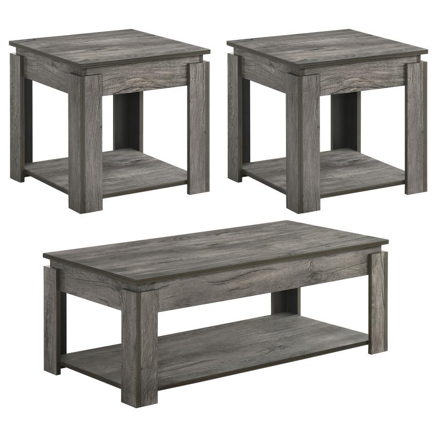 Donal - 3-piece Rectangular Occasional Table Set - Gray