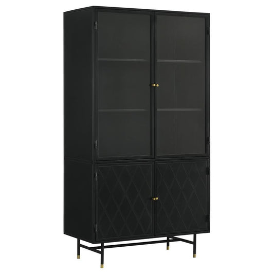 Santiago - Accent Cabinet With Trestle Base - Black