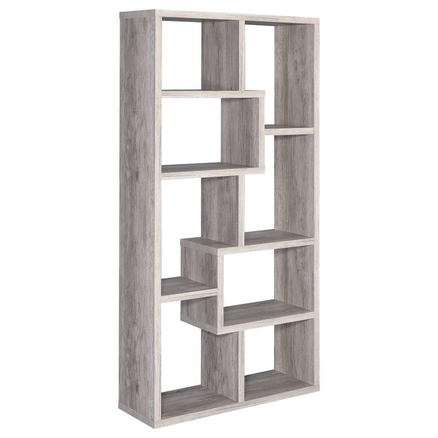 Coaster - 10-shelf Geometric Bookcase