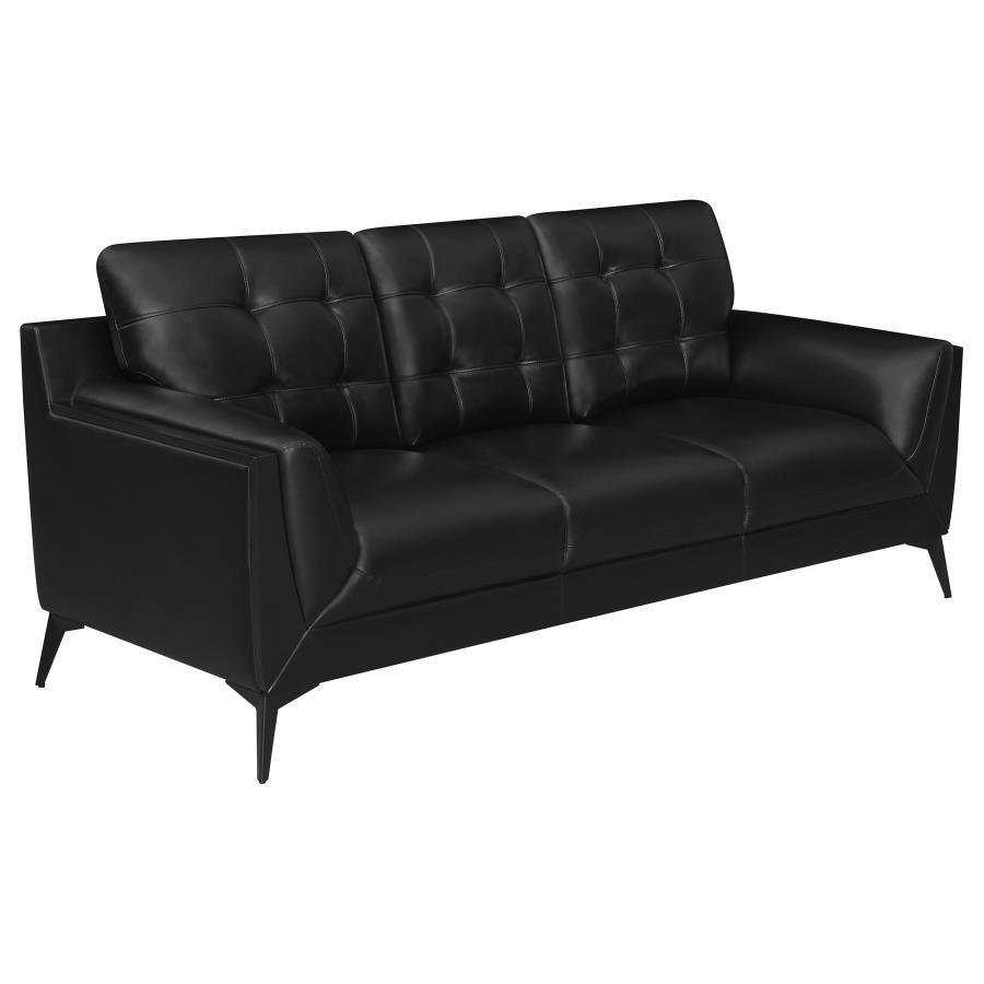 Moira - 3 Piece Sofa, Loveseat, Chair - Black