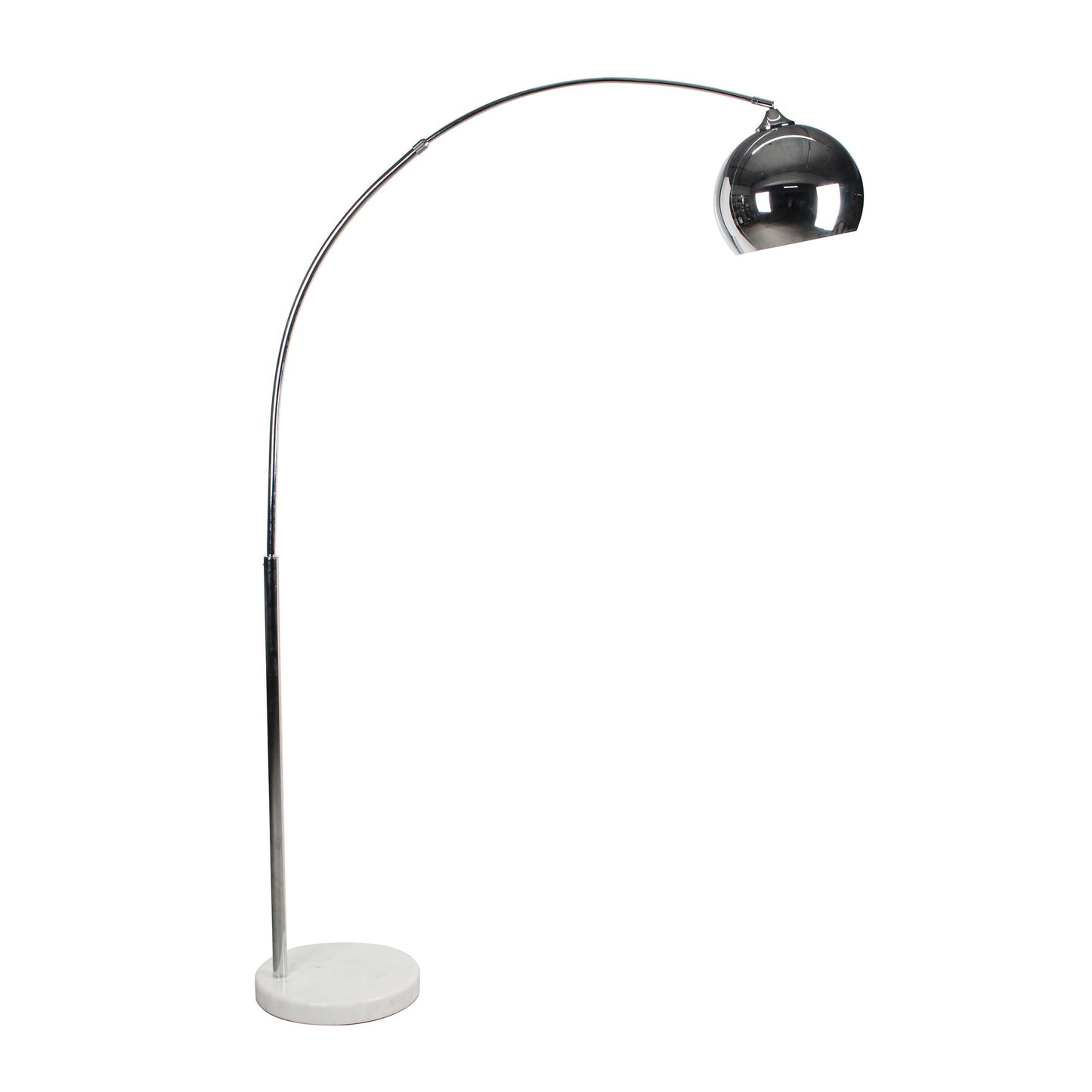 Metal Arch Floor Lamp With Marble Base 77" - Silver