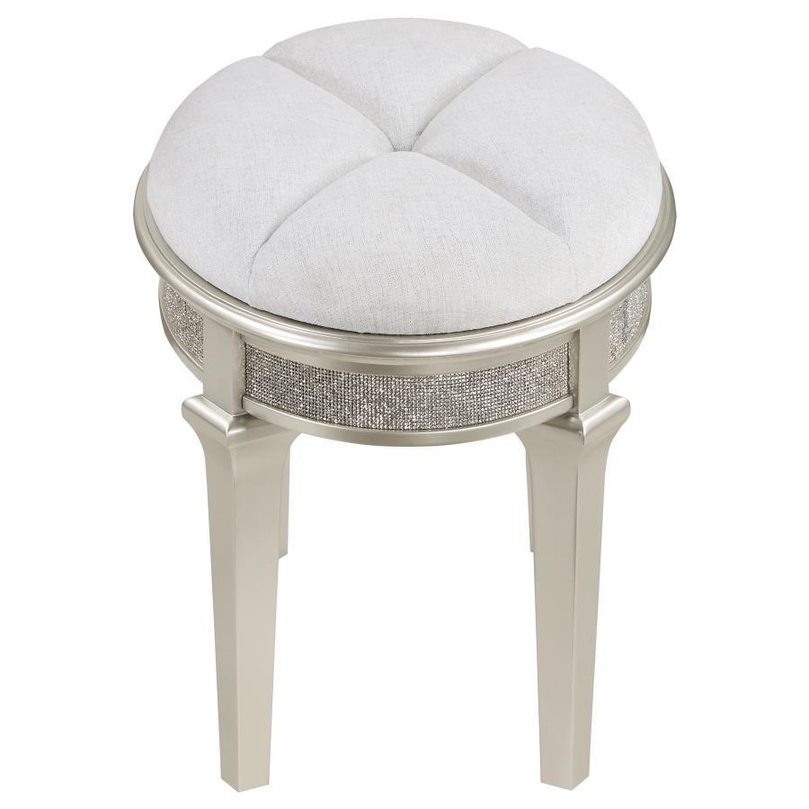 Vanity Stool - Pearl Silver