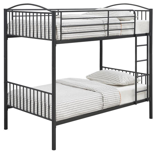 Anson - Twin over Twin Bunk Bed With Ladder - Gray