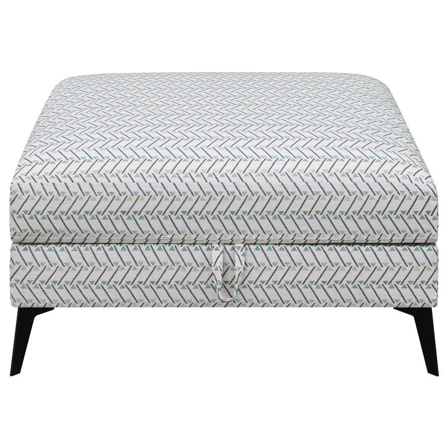 Clint - Storage Ottoman - Pearl Silver