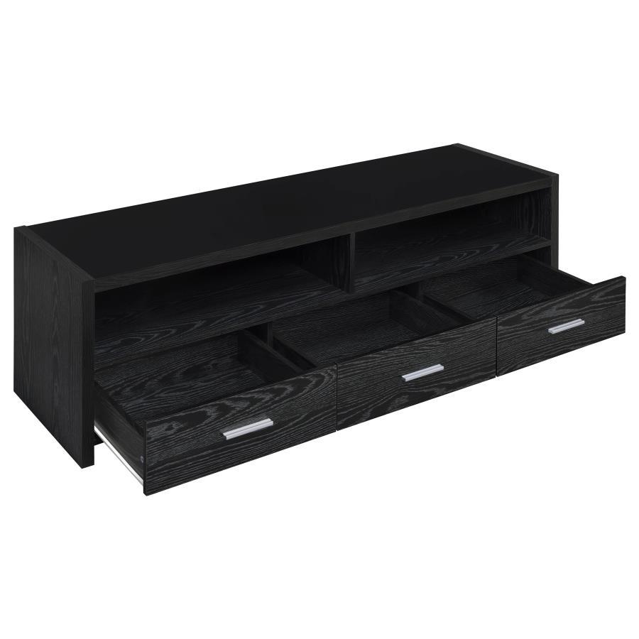 Coaster - 3-drawer Black Oak TV Console