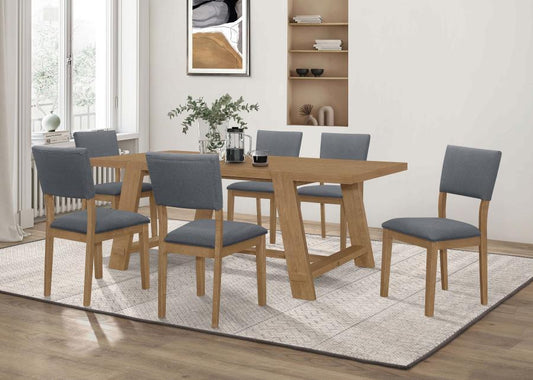 7 Piece Dining Set - Light Brown