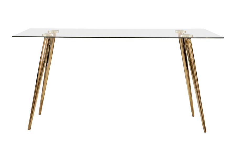 Gilman - Rectangle Glass Top Dining Table - Yellow