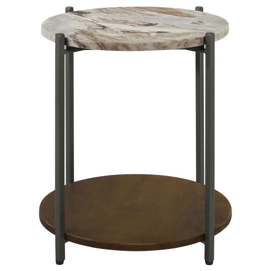 Noemie - Accent Table With Slim Frame Support - Brown