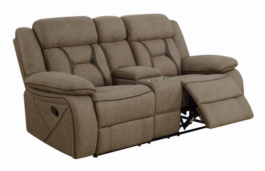 Higgins - Pillow Top Arm Motion Loveseat with Console