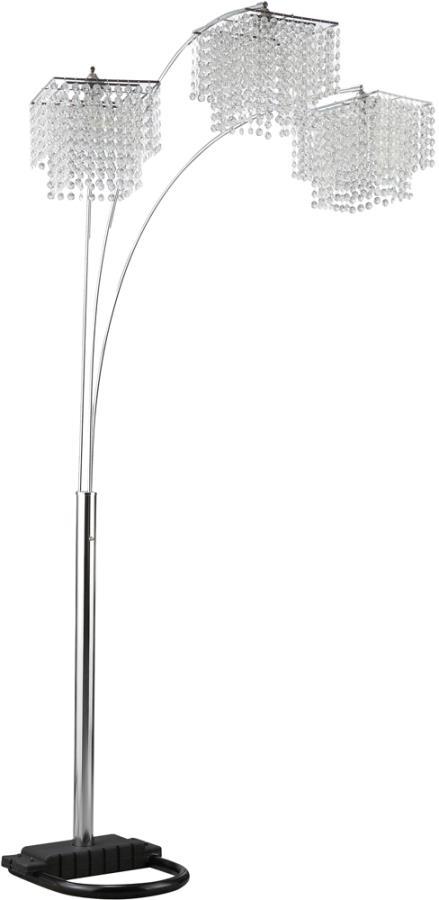 Miriam - Crystal Drop Shade Floor Lamp - Pearl Silver