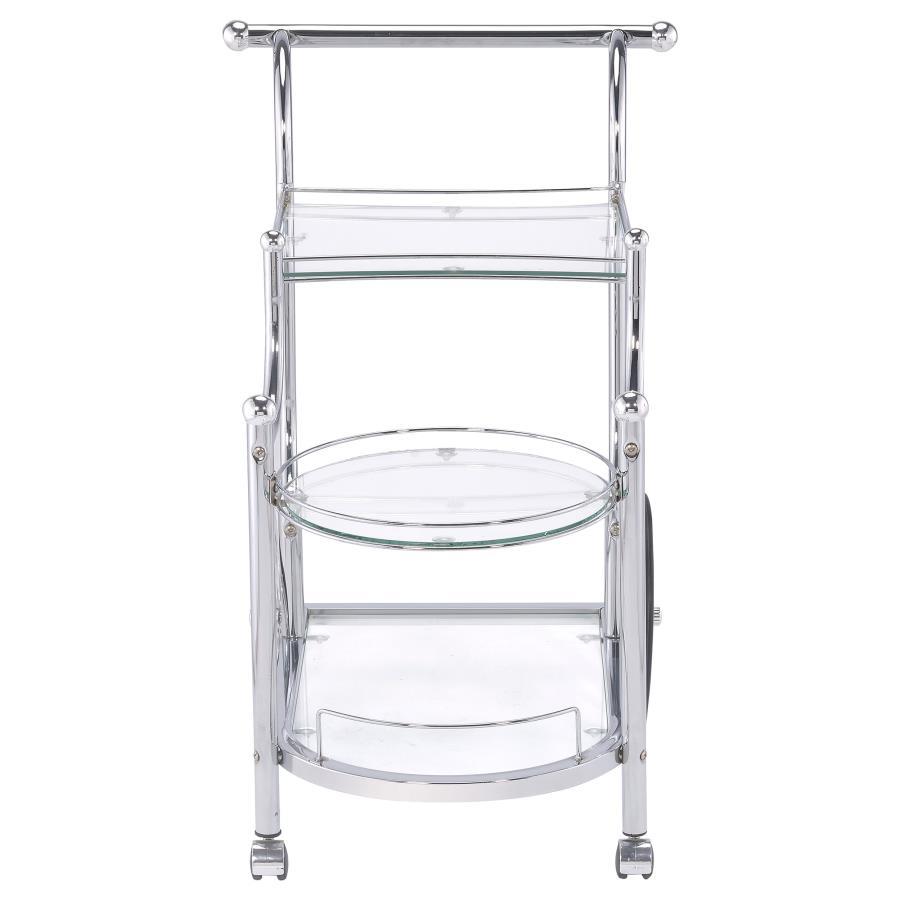 Sarandon - 3-tier Serving Cart - Pearl Silver