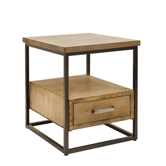 Side Table With Drawer - Brown