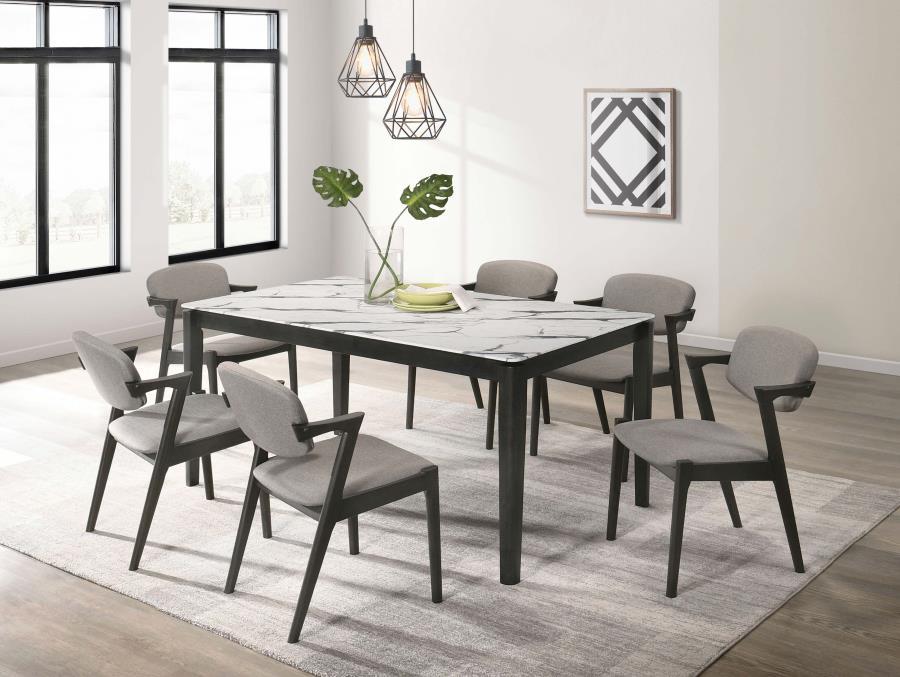 Stevie - Dining Table 5 Piece Set - White And Gray