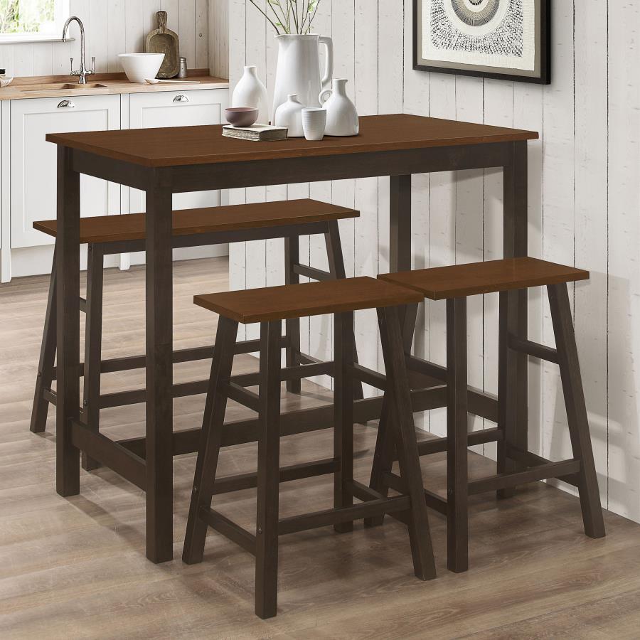 Connie - 4 Piece Counter Height Set - Dark Brown