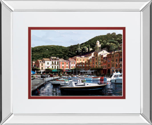 Sunshine Over Portofino By Saunders B. Mirrored Frame