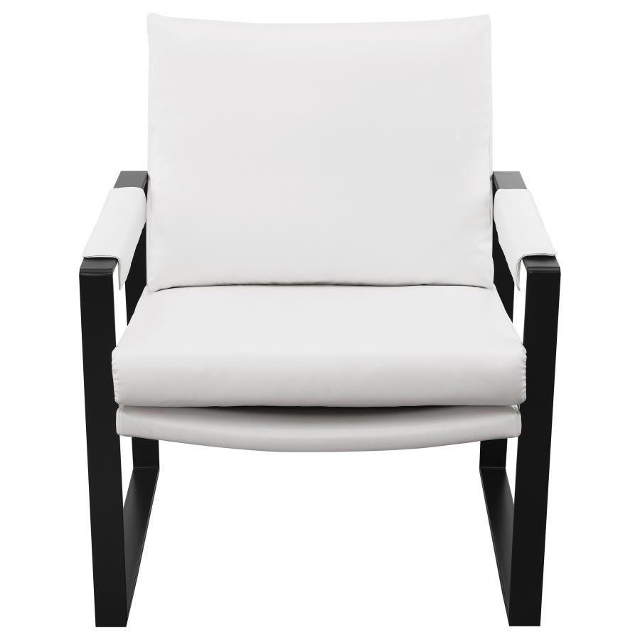 Accent Chair - White - Faux Leather