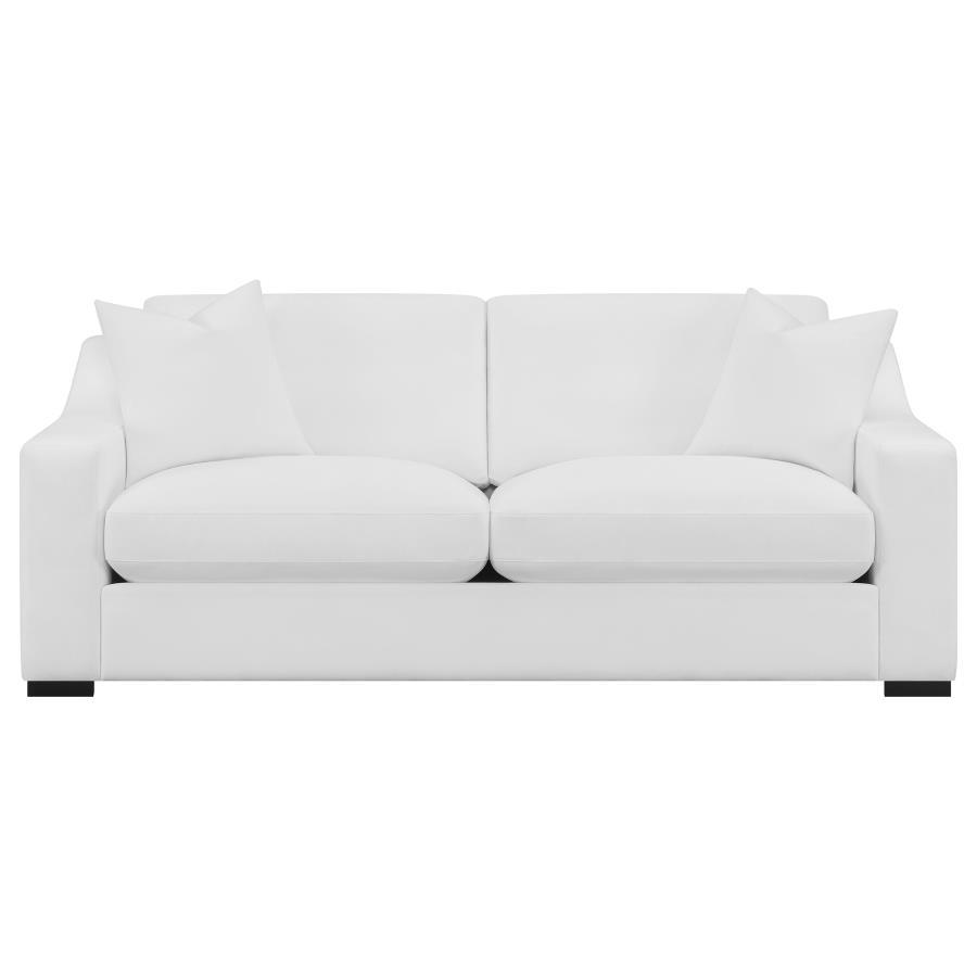 Ashlyn - Upholstered Sloped Arms Sofa - White