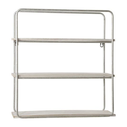 3 Tier Wall Shelf Leaf - White / Silver