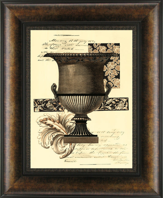 Transitional Sepia Urn I By Visions Studio - Framed Print Wall Art