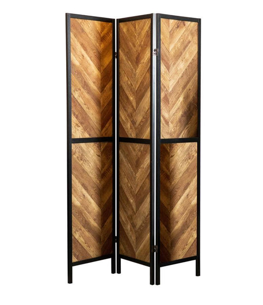 Marlene - Pattern 3-panel Screen - Light Brown