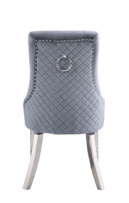 Satinka Velvet - Dining Chair with Chrome Legs (Set of 2)