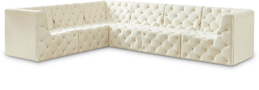 Tuft - Modular Sectional 6 Piece - Cream - Fabric