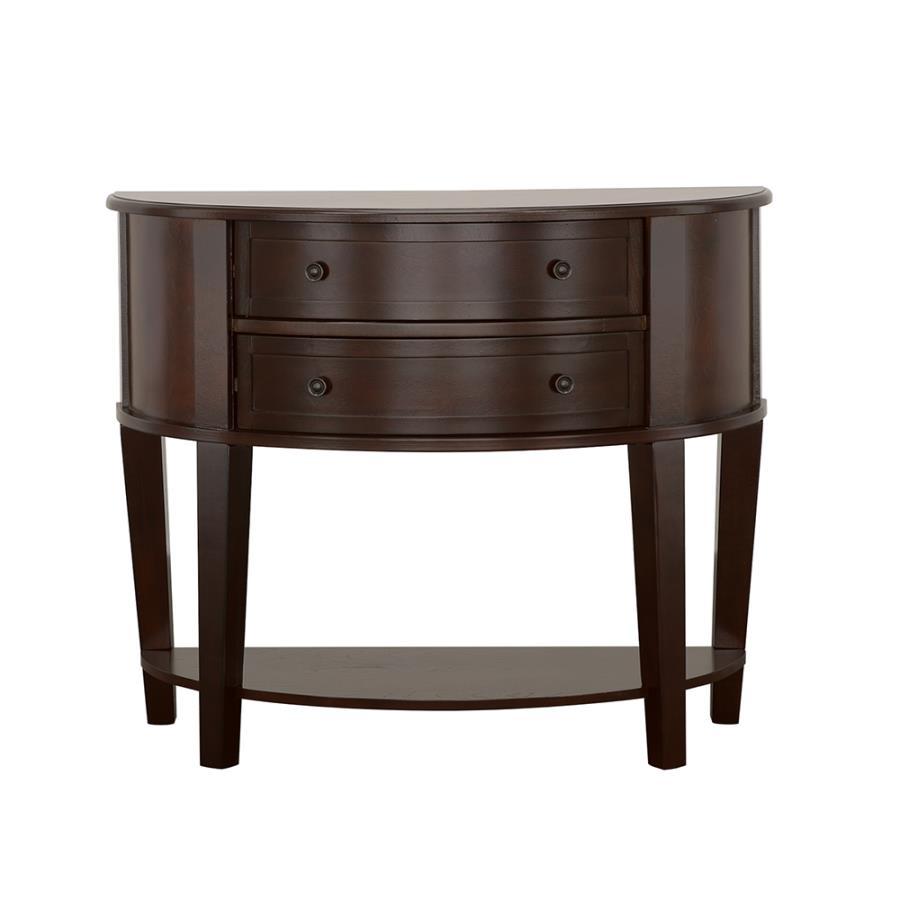 Diane - 2-Drawer Demilune Shape Console - Brown