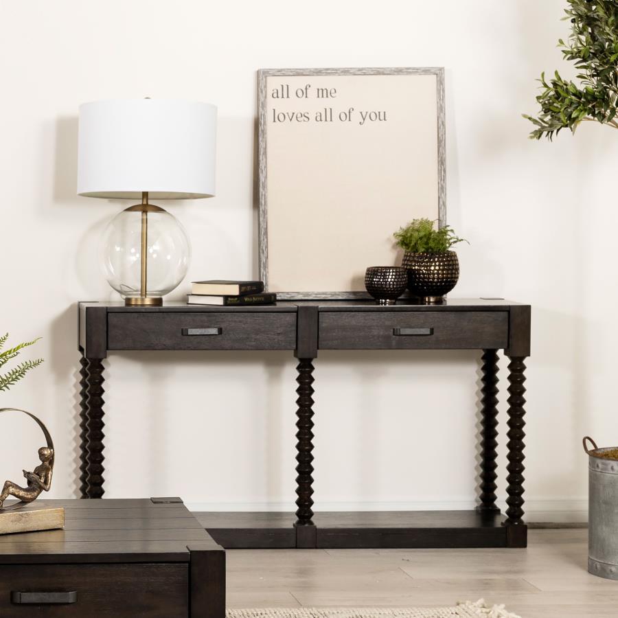 Meredith - 2-Drawer Sofa Table - Brown