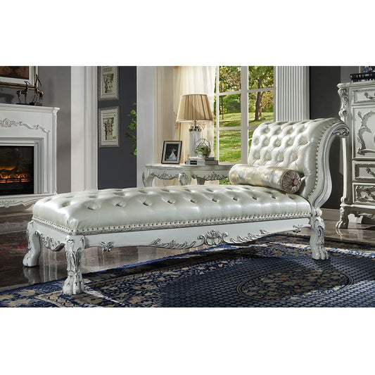 Dresden - Chaise - PU & Bone White Finish
