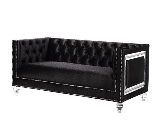 Heibero - Loveseat - Black Velvet - 31"
