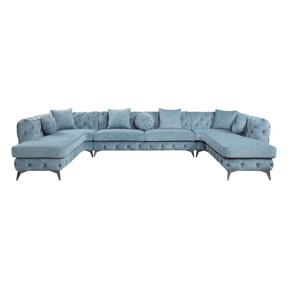 Atronia - Sectional Sofa - Deep Green Fabric