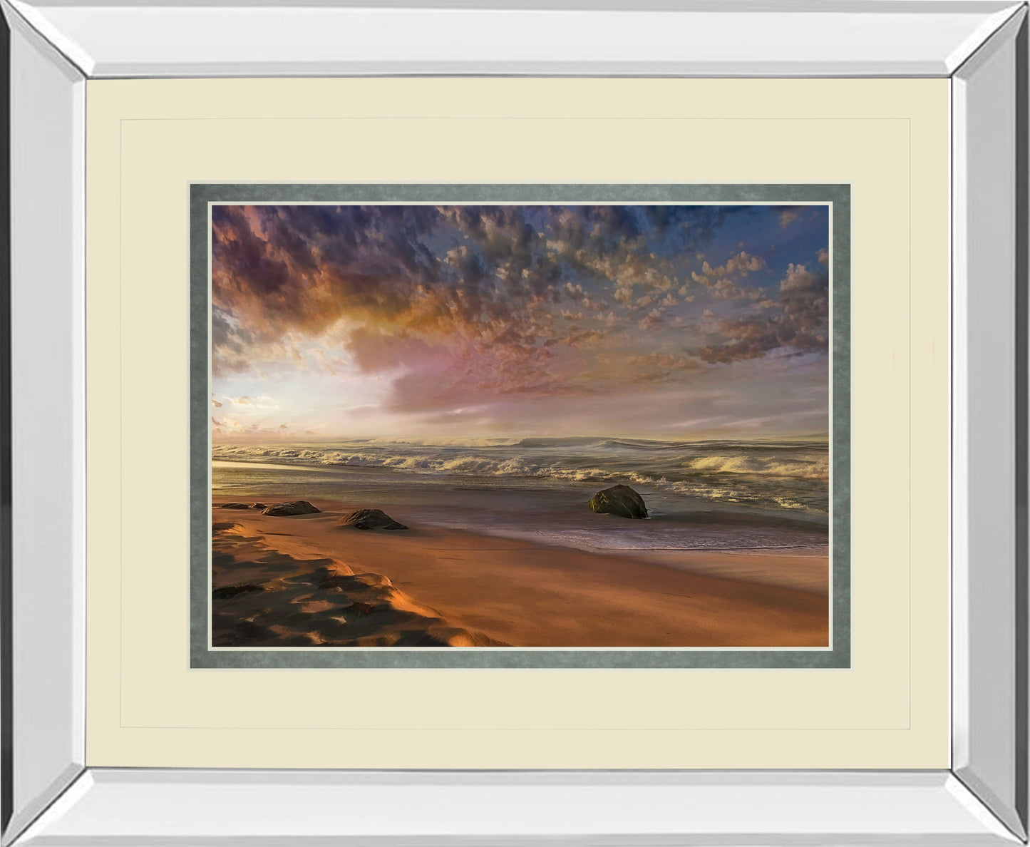 Summer Magic By Mike Calascibetta - Mirror Framed Print Wall Art - Dark Brown