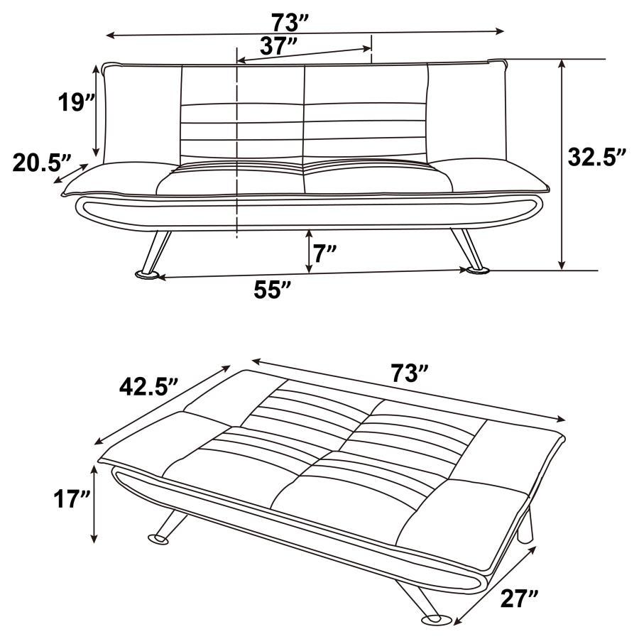 Julian - Upholstered Sofa Bed With Pillow-Top - Gray