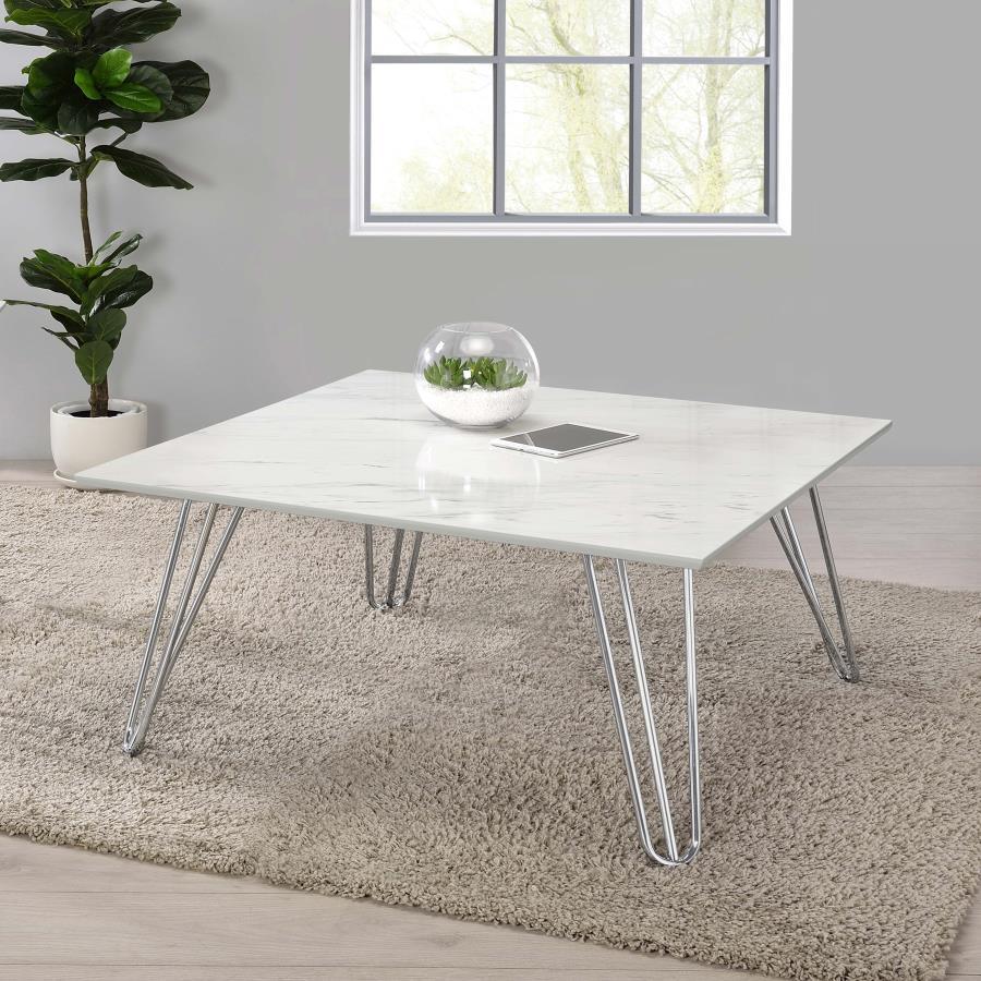 Harley - Leg Square Coffee Table - White