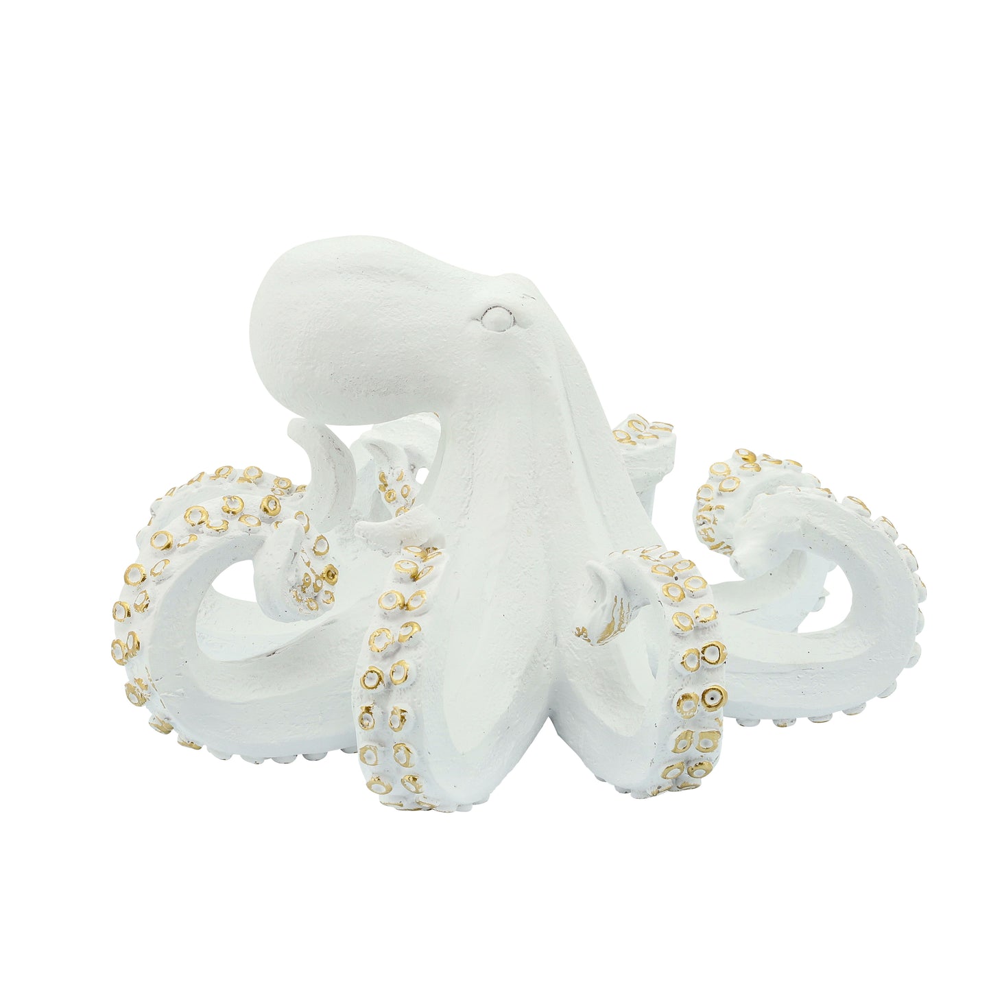 Resin Octopus Table Accent 10" - White