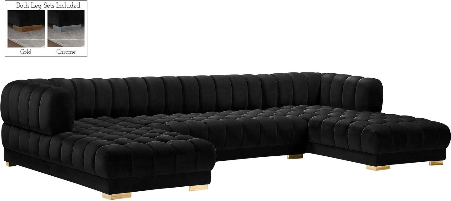 Gwen - 3 Piece Velvet Sofa Sectional