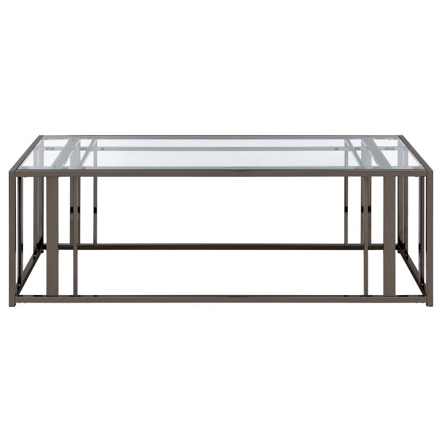 Coffee Table - Clear / Black Nickel