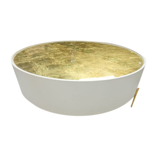 4 Gold Leaf Top Coffee Table - White / Gold