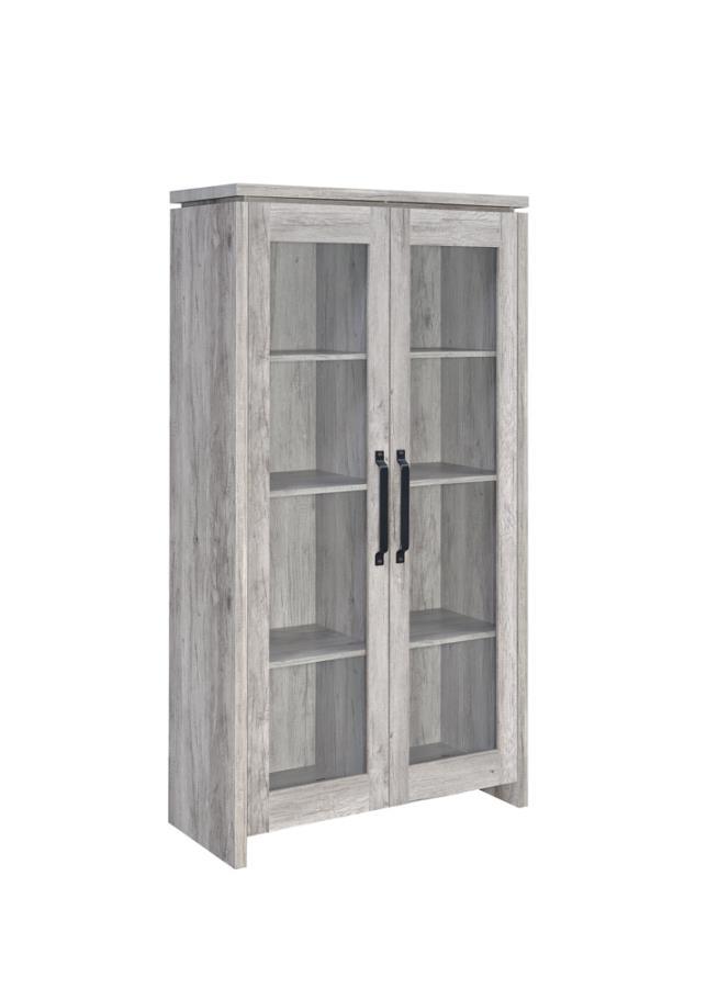 Alejo - 2-Door Tall Cabinet - Pearl Silver