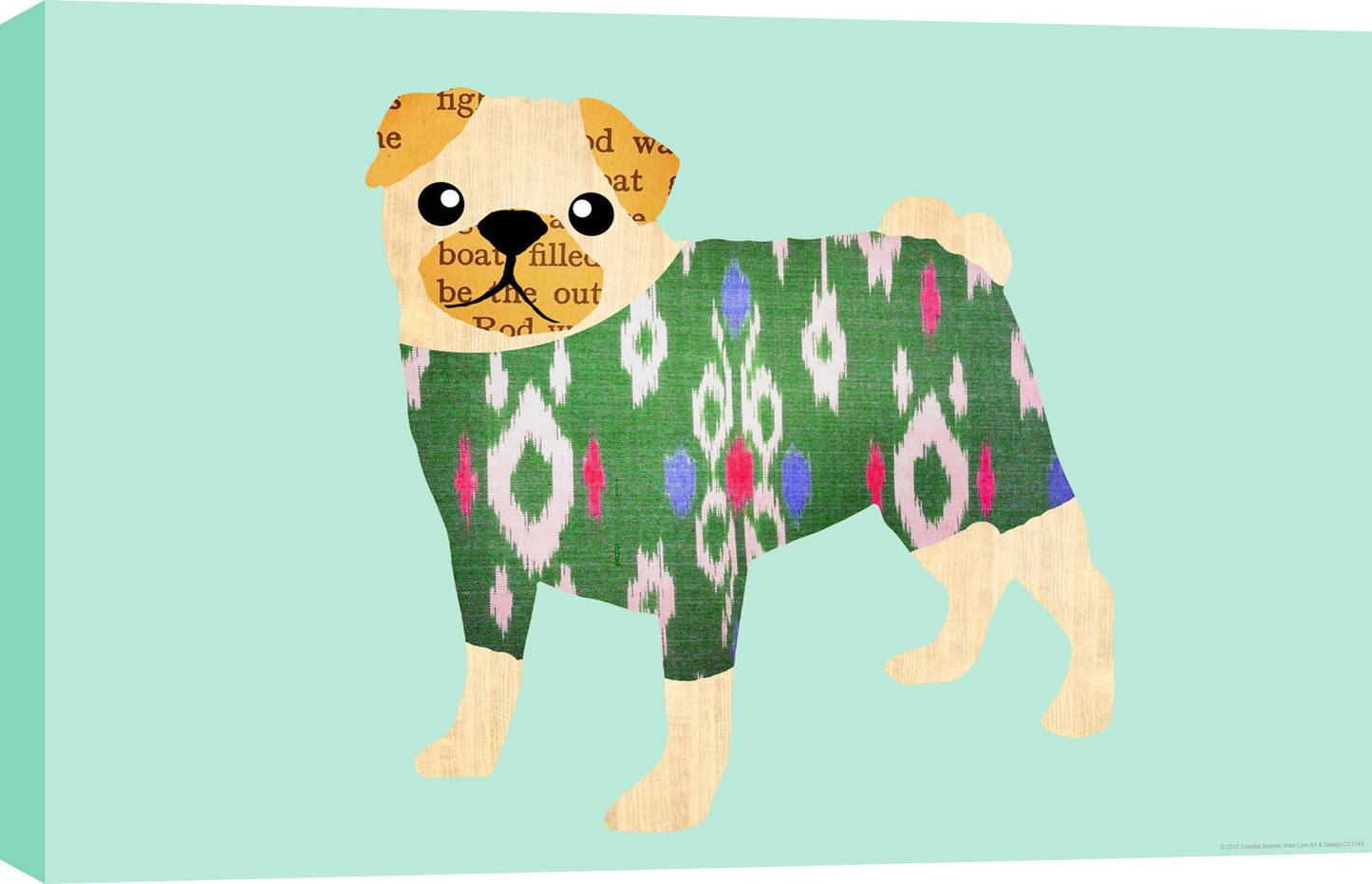 Mixed Media Canvas Puppy 24 X 16