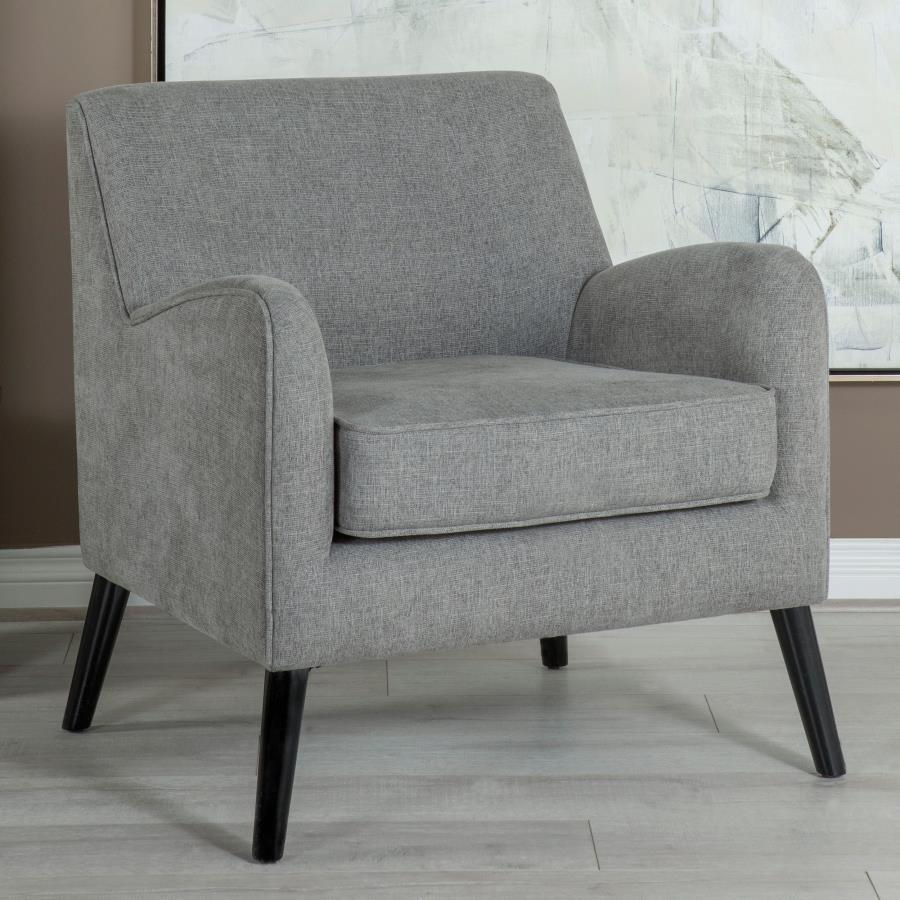 Charlie - Accent Chair With Angled Arms - Gray - Fabric