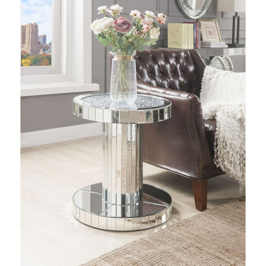 Ornat - End Table - Mirrored & Faux Stones