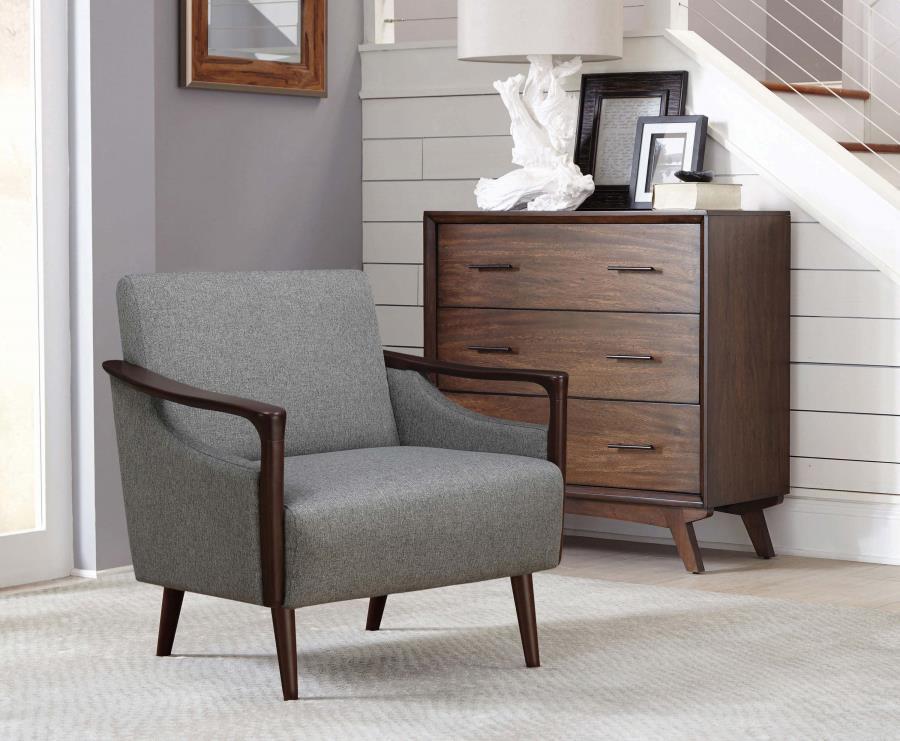 Justin - Upholstered Accent Chair - Gray