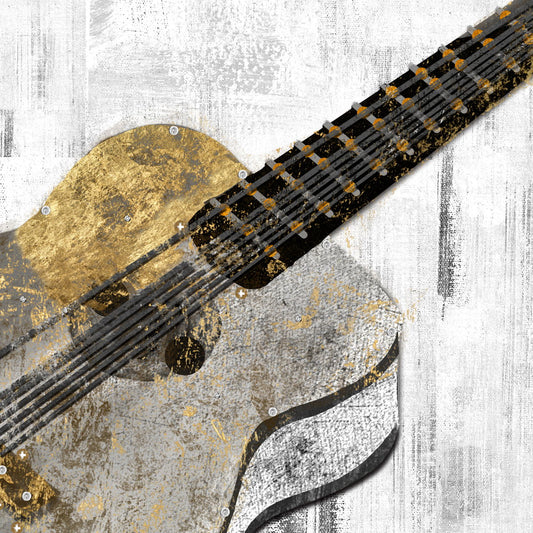 Gallery Wrapped Giclee On Canvas Gitar 24 X 24