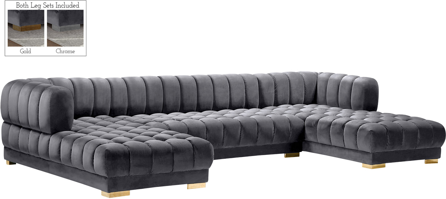 Gwen - 3 Piece Velvet Sofa Sectional