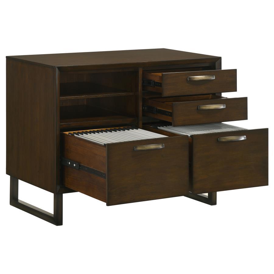 File Cabinet - Dark Walnut / Gunmetal